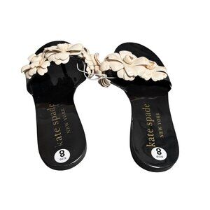 Kate Spade New York Black Floral Jelly Sandals – Women’s Size 8